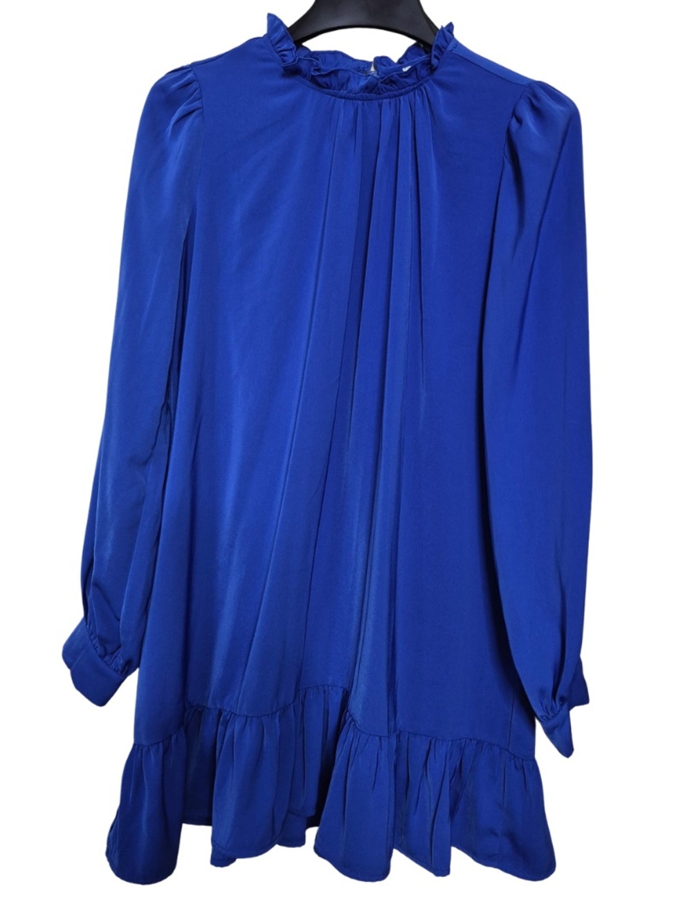 Pinch Royal Blue Long Sleeve Ruffle Hem Dress